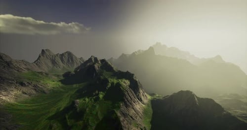 Majestic Mountain Landscape Illuminated By Soft Morning Light