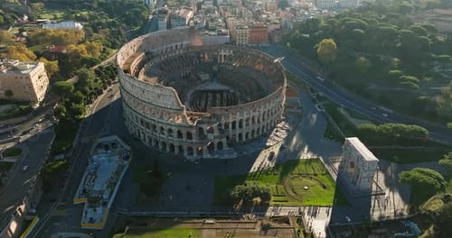 Aerial Tour of Italy's Colosseum Ancient Splendors in Modern Rome