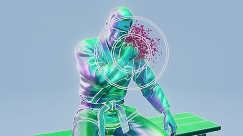 Futuristic Digital Person with Pain Relief Animation