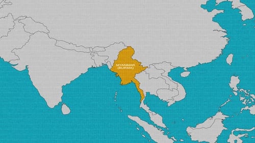 Landkarte von Myanmar (Birma)