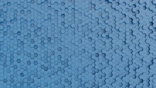 3D animated background of hexagons