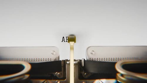 Old mechanical typewriter typing Appeal in a close-up view.