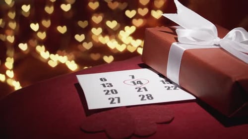 Calendar, Gift, and Heart Lights for Valentine's Day
