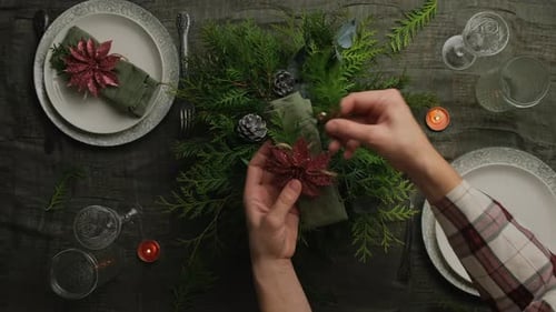 Holiday Table Setting Decorations for Christmas
