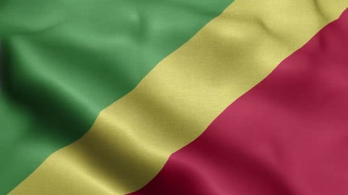 Waving Flag of the Republic of Congo Loop Animation