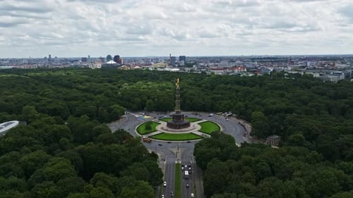 Aerial view of Berlin Victory Column , Germany