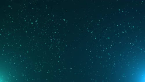 Abstract Background with Floating Blue Particles and Light Glow