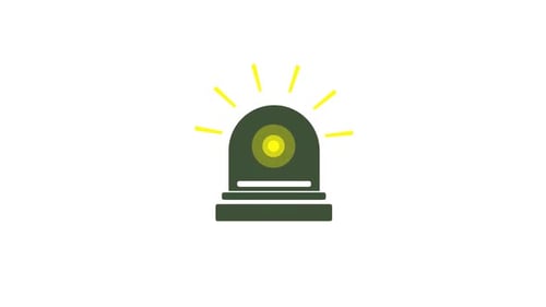 Flat Design Animated Flashing Alarm Light Icon