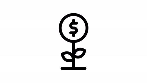 Financial Growth Icon Animation in Flat Design