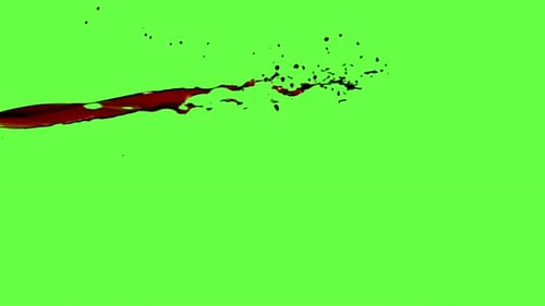 Carnage Collection: efecto de codificación cromática al salpicar un torrente sanguíneo en el lado izquierdo de la pantalla