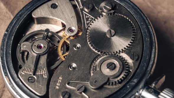 Timelapse of Clock Mechanism with Rotation Close Up, Time Lapse Stock ...