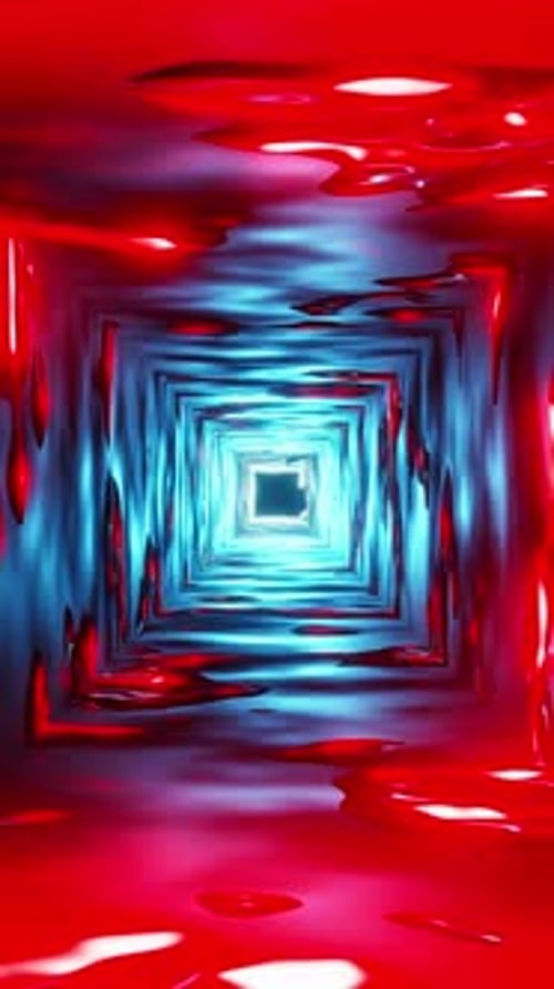 Very long tunnel with bright light at the end. Looped animation