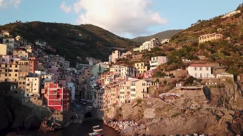 Colorful seaside village in Italy, Riomaggiore