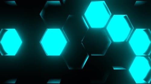 Pink And Cyan Abstract Hexagons Strobe Background Vj Loop In 4K