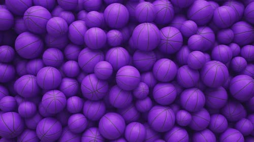 Abstract Purple Basketballs Moving Background