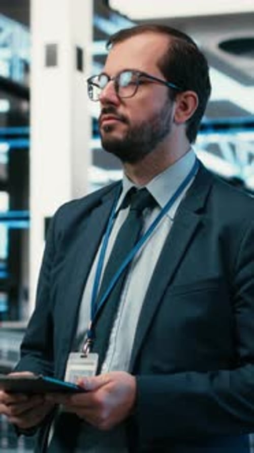 Vertical Video Upgrading Systems Tablet and Software Developer in Data Center