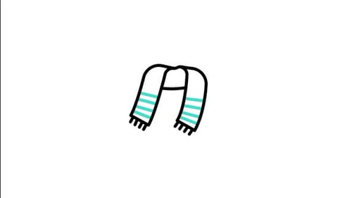 Minimalist Line Art Scarf Icon Animation