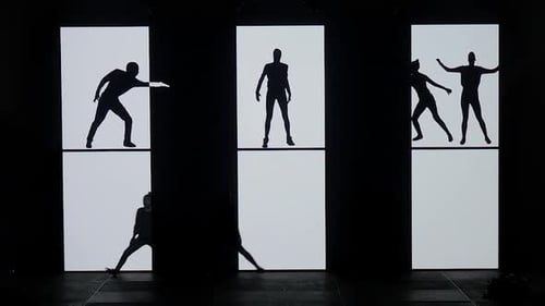 Silhouettes Engaged in Motion Dynamic Figures Captivatingly on Display for All to Enjoy