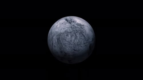 Slow motion Haumea fictional planet rotation. Solar system Haumea space 4k background.