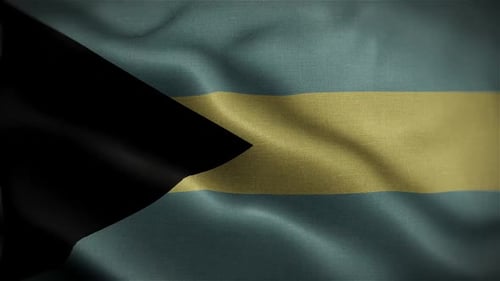 Realistic Waving Flag of The Bahamas Seamless Loop