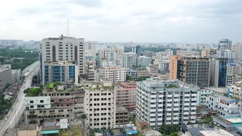 Dhaka City Buildings at Sunny Day