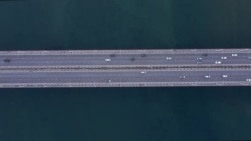 Top View of Transport Ride on Road Bridge Outdoors Irrl