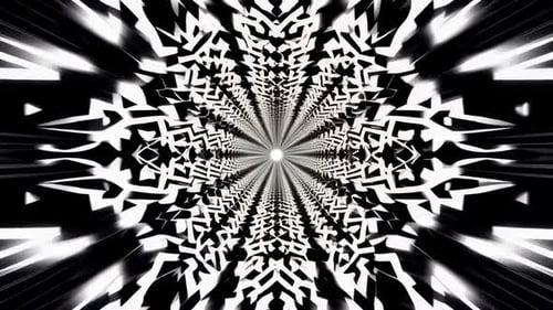 Abstrakter geometrischer schwarz-weißer Tunnelbewegungsschleife High C