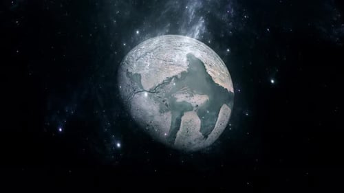 Abstract Planet Rotating in Deep Space with Stars