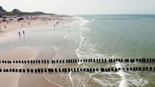 Large crowded beach in the Netherlands