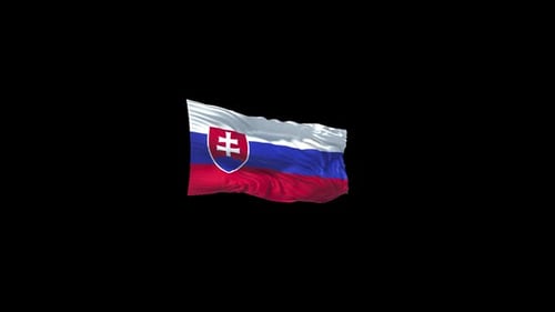 Realistic Waving Flag of Slovakia Animation