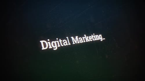 Digital Marketing On Digital Screen Message On Computer Screens