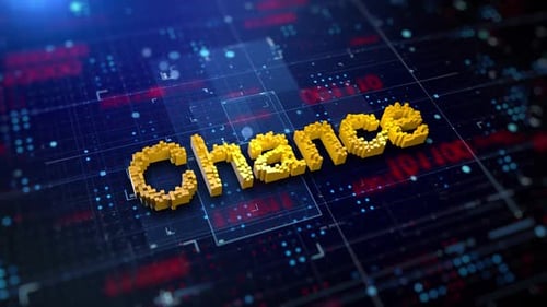 Pixeliertes Wort Chance