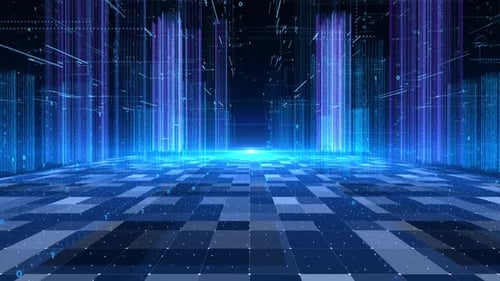 Holographic City with Particle and Tech Space Background