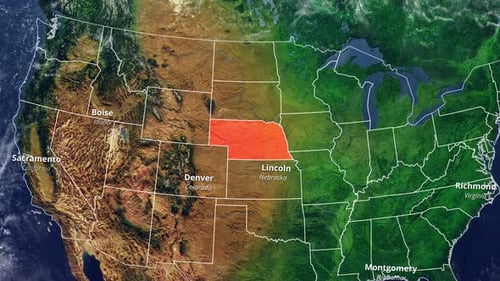 Animated USA Map with State and City Highlights