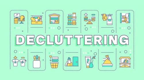 Flat Design Animated Icons for Decluttering and Organization Explainer Videos