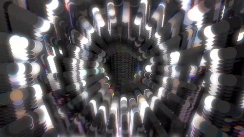 3 D Animation Of Abstract Rotating Particles. 4Đş