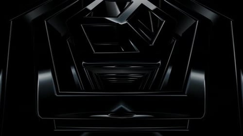 Dark Glossy Geometric Pentagonal Tunnel Loop Background