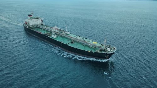 Crude Oil Carrier Ship Transport Liquid Cargo Underway