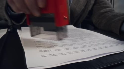 Document Stamped Rejected in an Office Setting