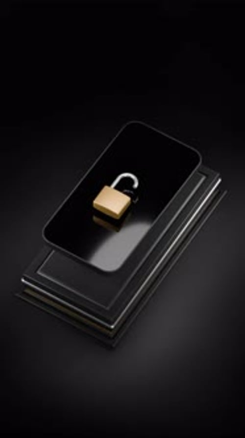Lock Closing on Mobile Security Concept