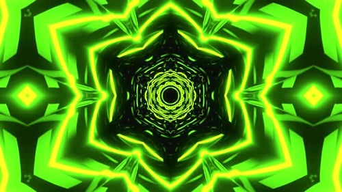 Vibrant green neon kaleidoscope with abstract fractal design creates a dynamic, futuristic vibe perf