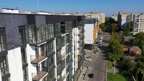 Urban cityscapes architecture exterior construction. Modern buildings aerial view.