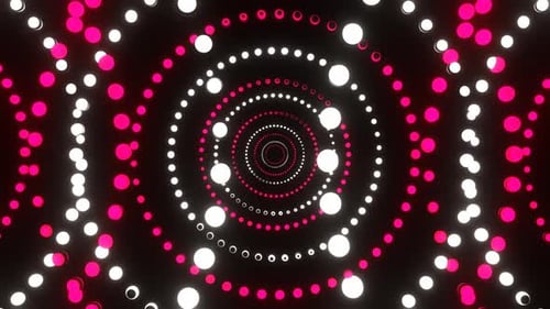 White And Pink Abstract Background Of Dotted Rings VJ Loop l 4K