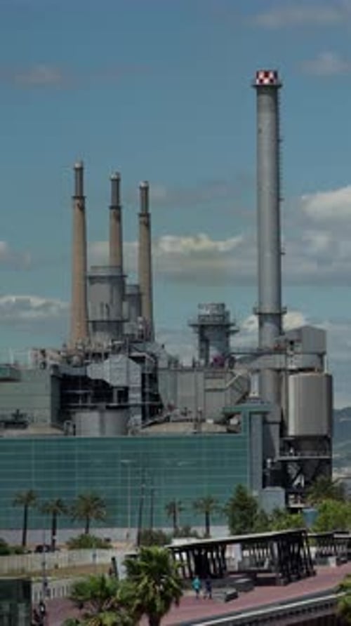Timelapse of the El Forum Harbour in Barcelona in Vertical