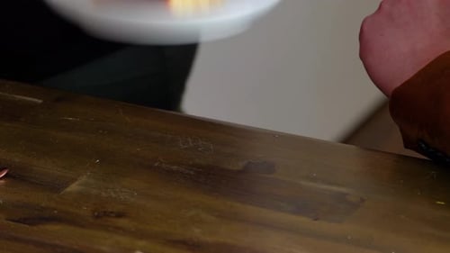 Close Up of Cake Slice with Almonds and Cream