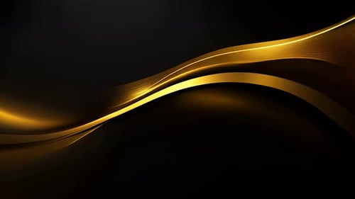 Dynamic Golden Flowing Lines Elegant Abstract Background