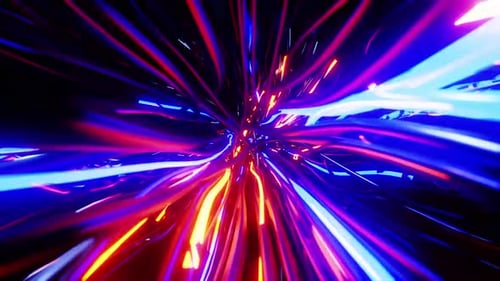Futuristic Neon Light Stream Tunnel Animation