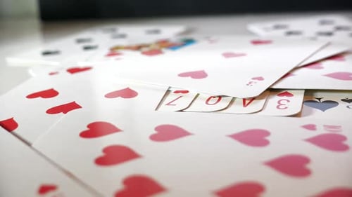 LOVE written with playing cards