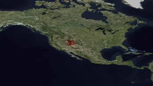 World Map Zoom with Highlighted Location and Text