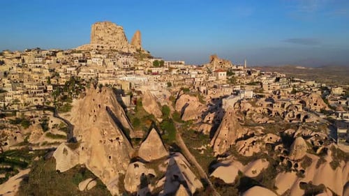 Aerial View of Unique Cityscape with Rock Formations